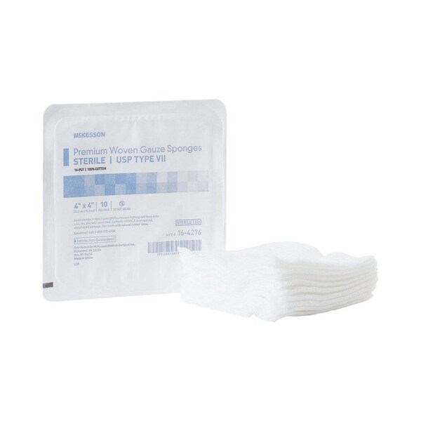 Mckesson Sterile USP Type VII Gauze Sponge, 4 x 4 Inch, 10PK 16-4276 - main